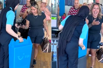 A Brit was slapped with a £45 luggage fine after Tui used a bag tester so slim travellers compared it to a "Happy Meal" box - her viral clip racked up 1.3m views.