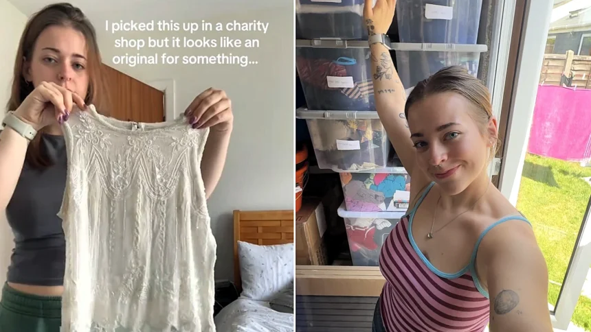 A student who flogged a 30p vintage Jane Norman dress for £50 now rakes in up to £2,500 a month reselling clothes in part-time hours - after a £40 bundle changed everything.