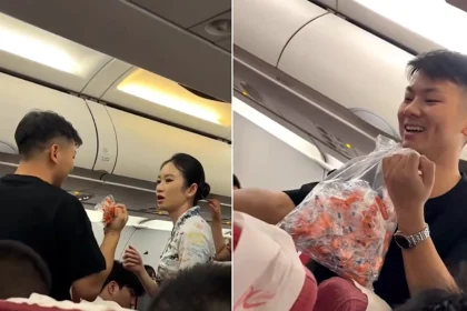A considerate dad won praise after handing out earplugs to fellow passengers and apologising in advance in case his eight-month-old baby cried on a night flight in China.
