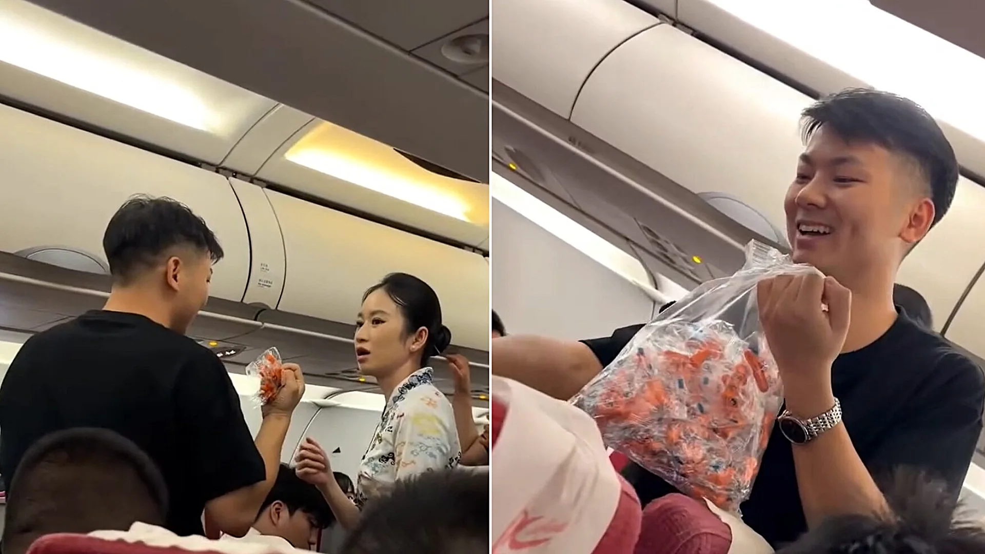 A considerate dad won praise after handing out earplugs to fellow passengers and apologising in advance in case his eight-month-old baby cried on a night flight in China.