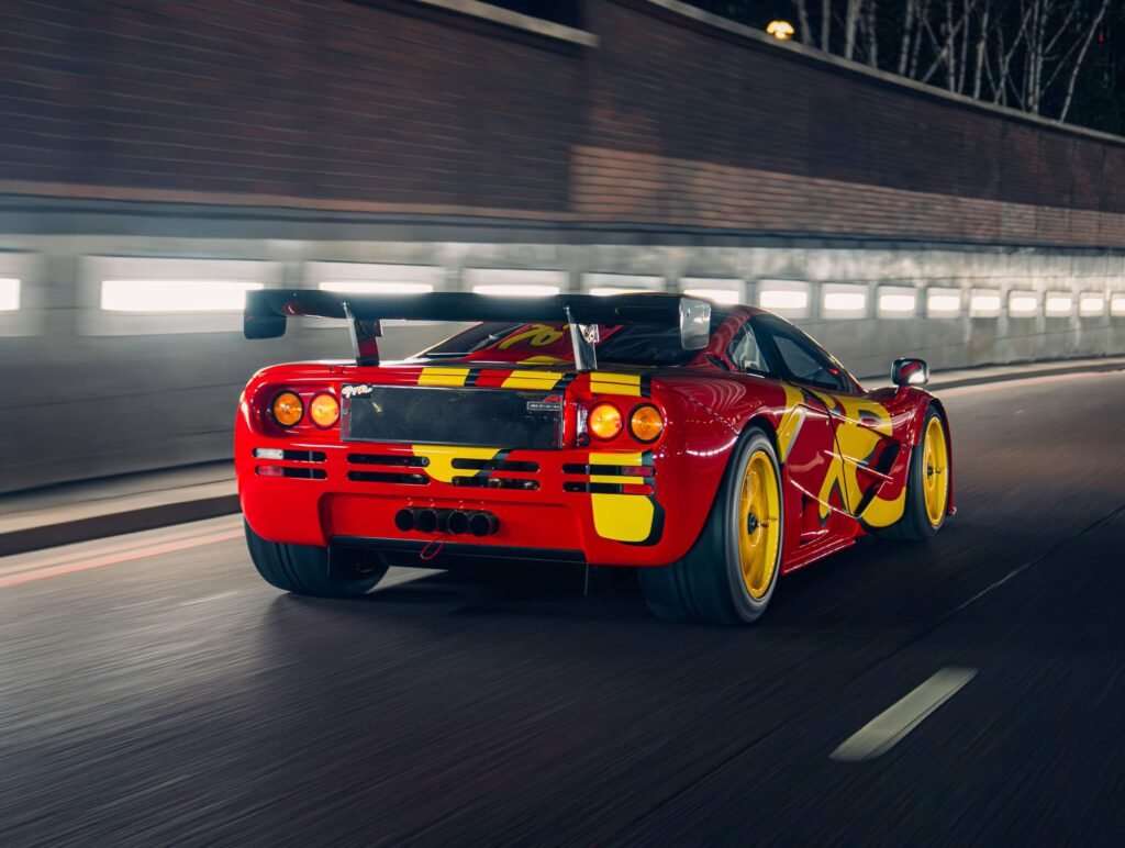 A "Pop Art" McLaren F1 GTR once owned by Pink Floyd's Nick Mason is tipped to sell for a staggering £26m - the only one of its kind to wear its unique factory livery.