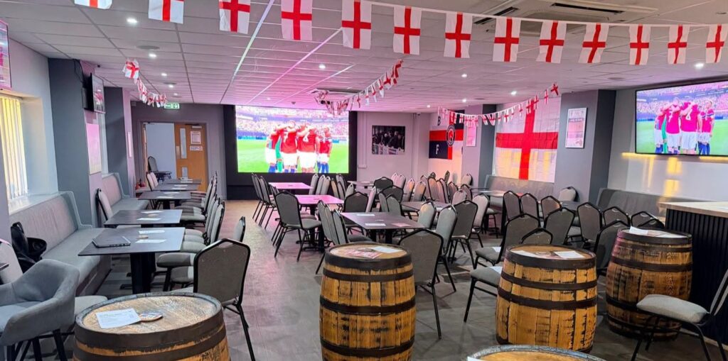 A struggling non-league club has been rescued by England's World Cup run, selling out its stadium as a fanzone in minutes and pulling over 1,000 pints a match.