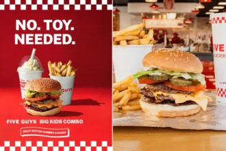 Five Guys has launched a new Big Kids Combo to rival McDonald's Happy Meal, featuring a burger, fries and drink or shake - but with no toy included in the deal