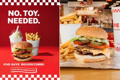 Five Guys has launched a new Big Kids Combo to rival McDonald's Happy Meal, featuring a burger, fries and drink or shake - but with no toy included in the deal