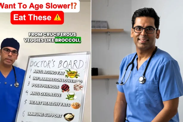 A Harvard-trained doctor has revealed the eight cheap, everyday foods that could slow the ageing process - and most are already sitting in your kitchen right now.