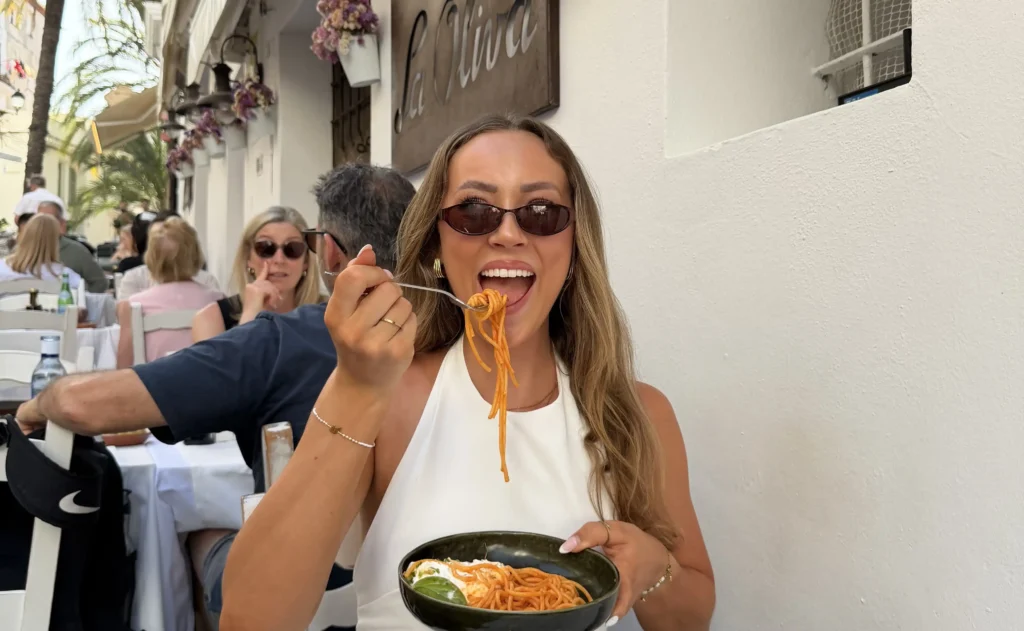 Woman jetted off to Ibiza for just a six-hour vacation after her girls' holiday never made it out of the group chat - and the £178 day trip cost about the same as a night out in London.