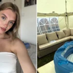Eyelash tech trolled for her cosy garden home birth - which critics said would make neighbours think she was having an exorcism - was rushed to hospital in the end.