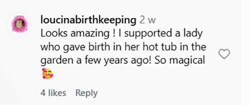 Social media comment on the post of Eyelash tech trolled for her cosy garden home birth - which critics said would make neighbours think she was having an exorcism - was rushed to hospital in the end.
