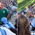 A Mexico fan enraged Argentina supporters at the World Cup final by peeling off his shirt to reveal a Spain jersey - after Spain beat Argentina to lift the trophy.