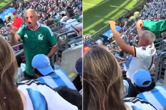 A Mexico fan enraged Argentina supporters at the World Cup final by peeling off his shirt to reveal a Spain jersey - after Spain beat Argentina to lift the trophy.