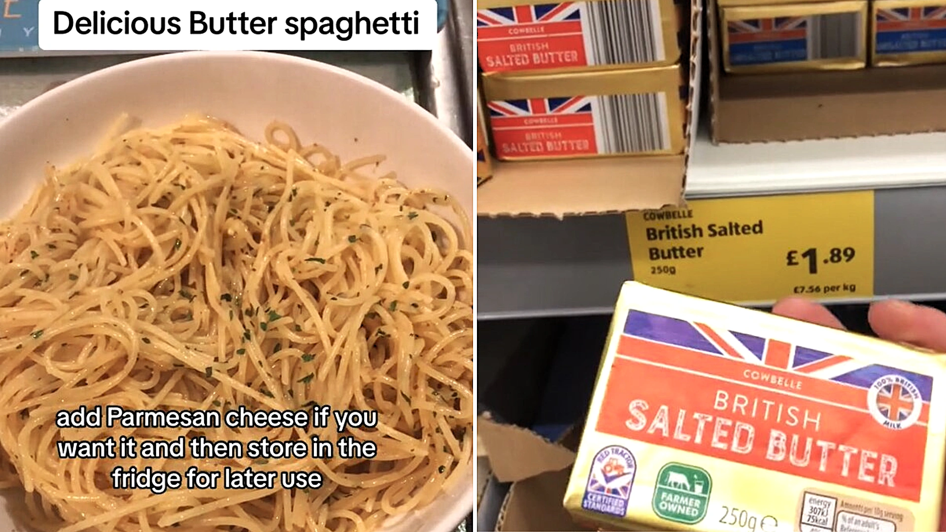 A savvy shopper has shared a simple four-ingredient butter spaghetti dish that anyone can rustle up for just £3 - and it works out at 80p a head.