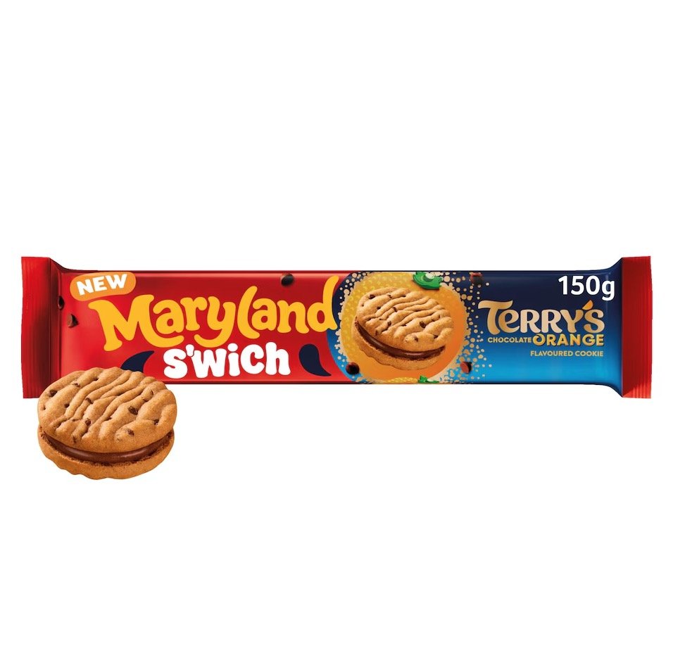 Terry's Chocolate Orange has entered the biscuit aisle for the first time with Maryland S'wich, featuring chocolate chip cookie sandwiches filled with its signature chocolate orange cream