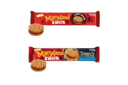 Terry's Chocolate Orange has entered the biscuit aisle for the first time with Maryland S'wich, featuring chocolate chip cookie sandwiches filled with its signature chocolate orange cream
