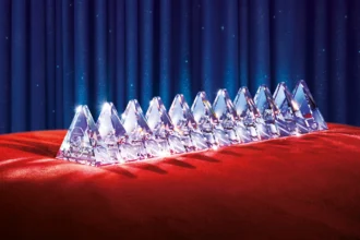 Toblerone has unveiled perhaps its most extravagant creation yet - a dazzling version of its famous chocolate bar crafted entirely from Swarovski crystals.