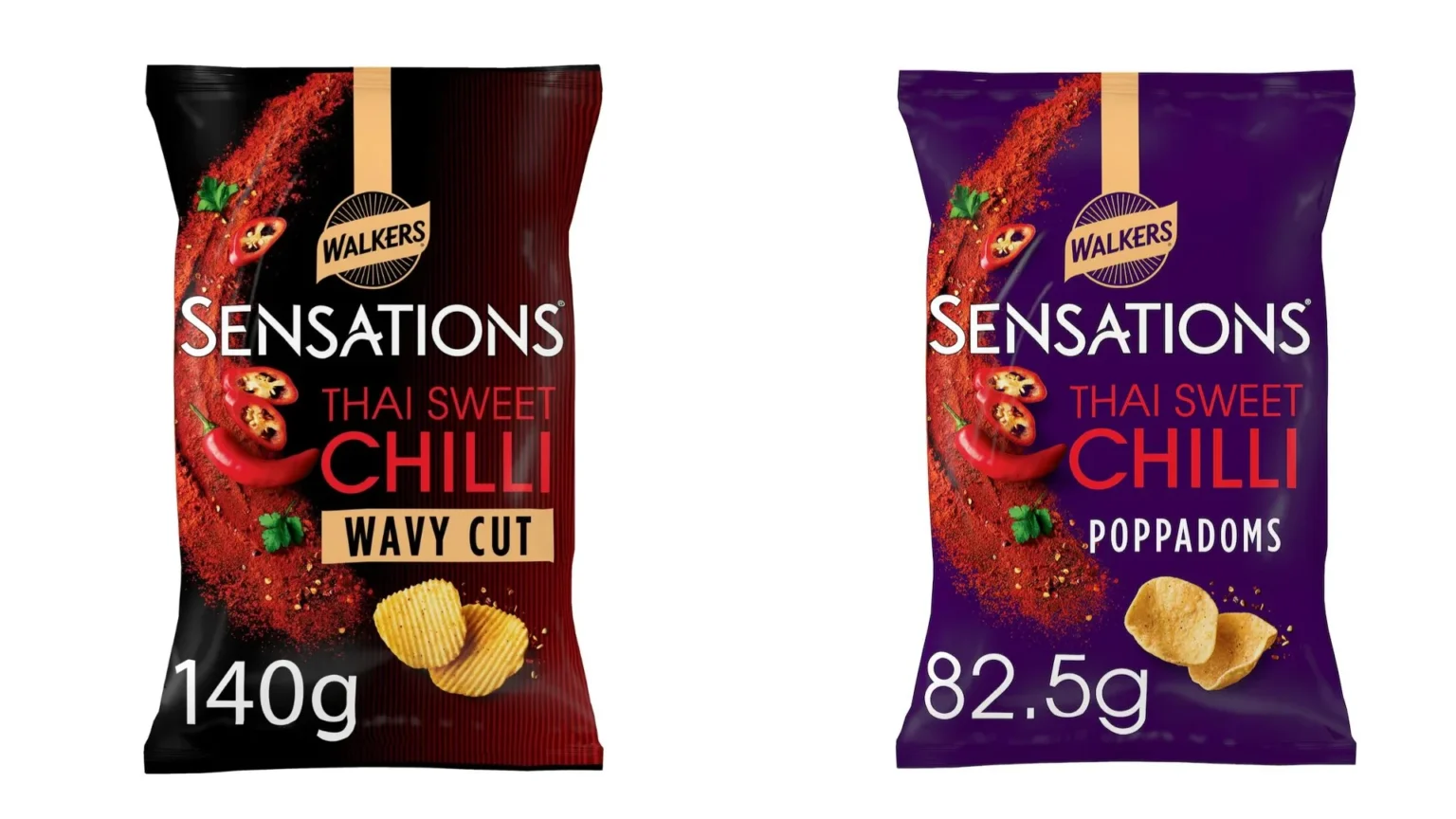 Walkers has expanded its popular Sensations Thai Sweet Chilli range with new Wavy Cut crisps and Poppadoms, offering fans fresh textures alongside the iconic flavour for £2.50.