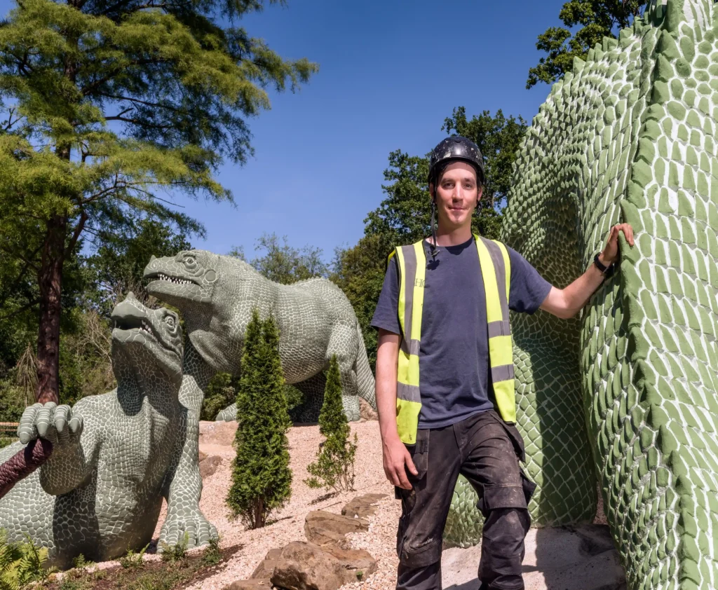 The world's first life-sized dinosaur sculptures have been saved from the at-risk register after a £27m project restored the 172-year-old Victorian icons.