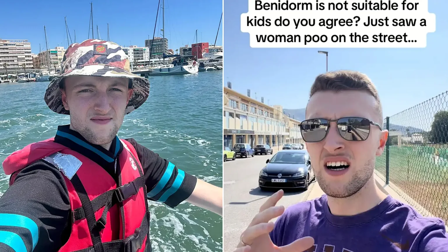 A Brit living in Benidorm is urging families to stay away this summer as it "isn't safe for kids" - claiming he saw a drunk woman defecating in the street at 9am.