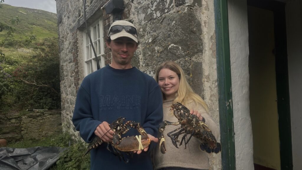 Couple ditch city life for a tiny off-grid Welsh island with just four residents and 500 sheep, saving half their salary thanks to rock-bottom living costs.