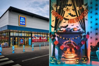 Aldi has unveiled a huge new Halloween range with prices from just 99p - including life-sized skeletons, floating witch hats and inflatable garden decorations.