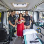 A baby girl named Harriet was born on a marine ambulance racing between Channel Islands during a lightning storm - arriving at 11:11pm, two weeks earlier than planned.