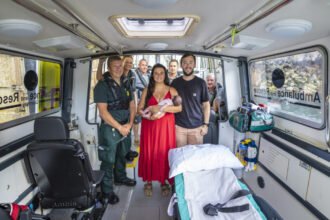 A baby girl named Harriet was born on a marine ambulance racing between Channel Islands during a lightning storm - arriving at 11:11pm, two weeks earlier than planned.