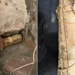 A homeowner renovating his house was stunned to find a mystery letter hidden behind a wall for 71 years - addressed simply to the finder.