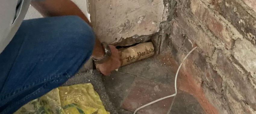 A homeowner renovating his house was stunned to find a mystery letter hidden behind a wall for 71 years - addressed simply to the finder.