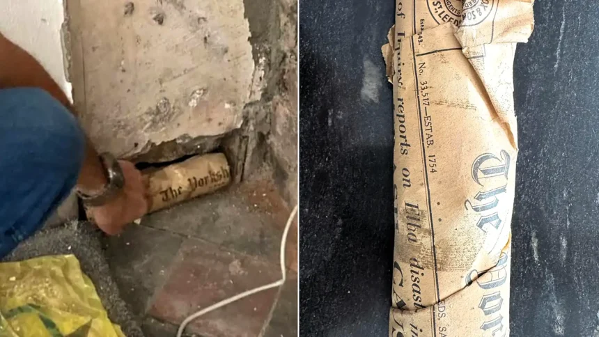A homeowner renovating his house was stunned to find a mystery letter hidden behind a wall for 71 years - addressed simply to the finder.