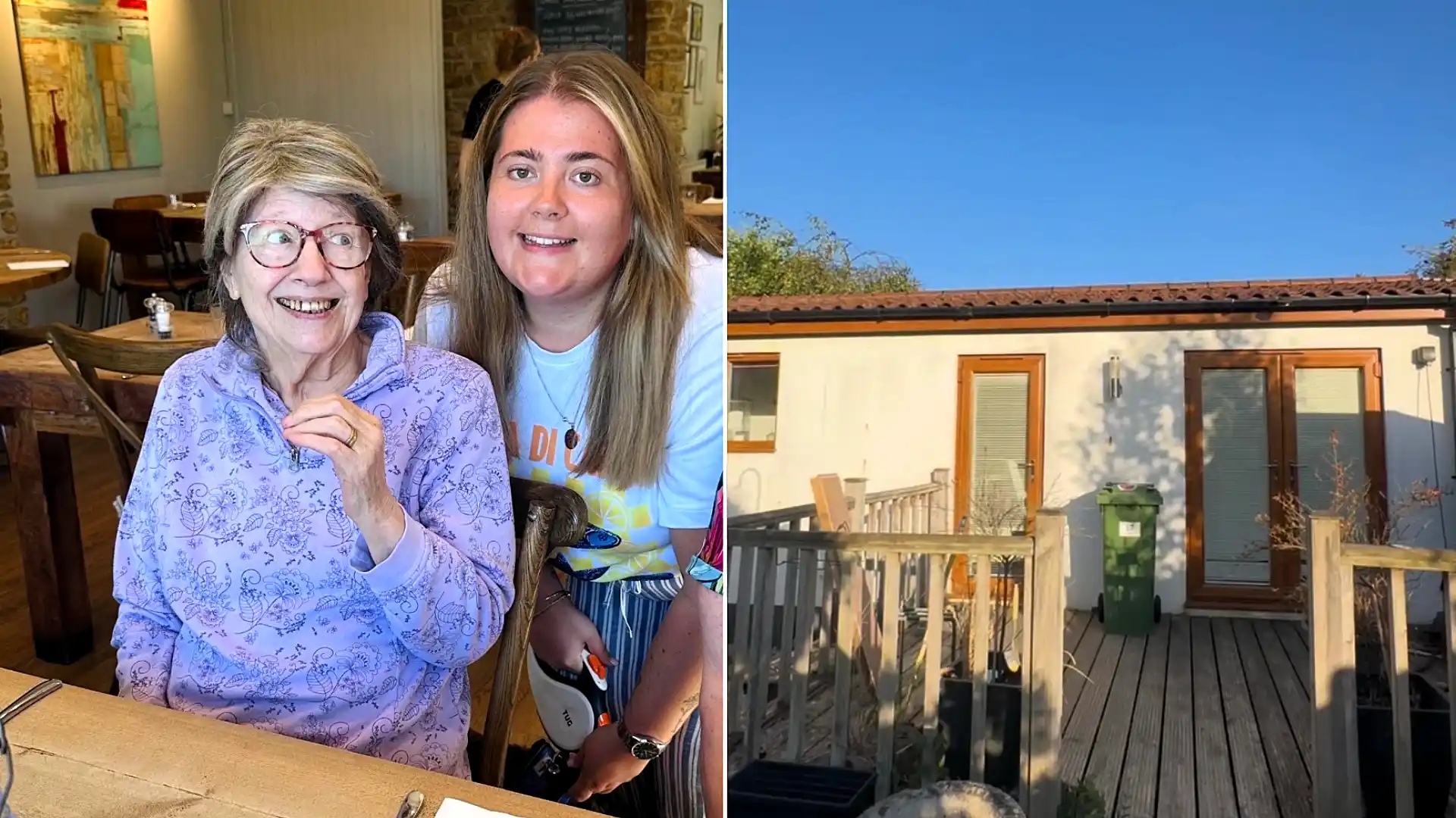 Granddaughter builds gran, 95, a £70,000 annexe in the family garden to save her from a care home - complete with a nightly brandy and sweet treat.