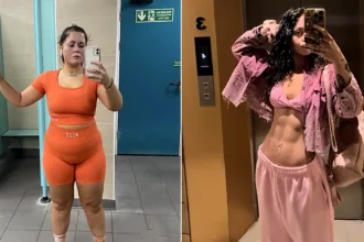 Woman who thought she would never have abs due to genetics went from a size 14 to XS with a ripped six-pack - and insists the secret is not in the gym but the kitchen.