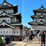 Hundreds of people haul a 400-tonne Japanese castle two metres in a giant tug-of-war - and 4,000 are expected to take a turn on the ropes.