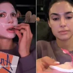 Beauty influencer is slammed as tacky and inconsiderate after filming herself doing an elaborate skincare routine - including a full sheet mask - during the three-hour movie The Odyssey.