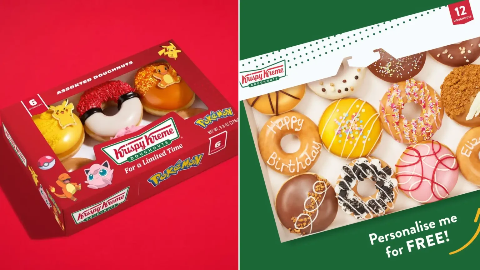 Krispy Kreme has unveiled three Pokémon doughnuts inspired by Pikachu, Charmander and Jigglypuff - with two mystery characters still to come.