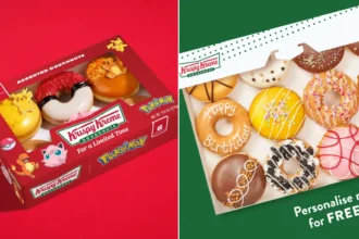 Krispy Kreme has unveiled three Pokémon doughnuts inspired by Pikachu, Charmander and Jigglypuff - with two mystery characters still to come.