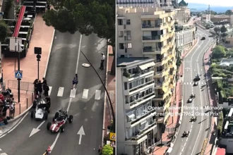 Hollywood has transformed the streets of Monaco into a 1960s racing circuit for the new Ocean's Eleven prequel - with vintage cars, drones and period-dressed extras.