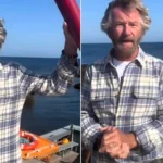 TV presenter Noel Edmonds has reunited with Mr Blobby for a boat trip on the Isle of Man - with the comedy character up to his trademark mayhem.
