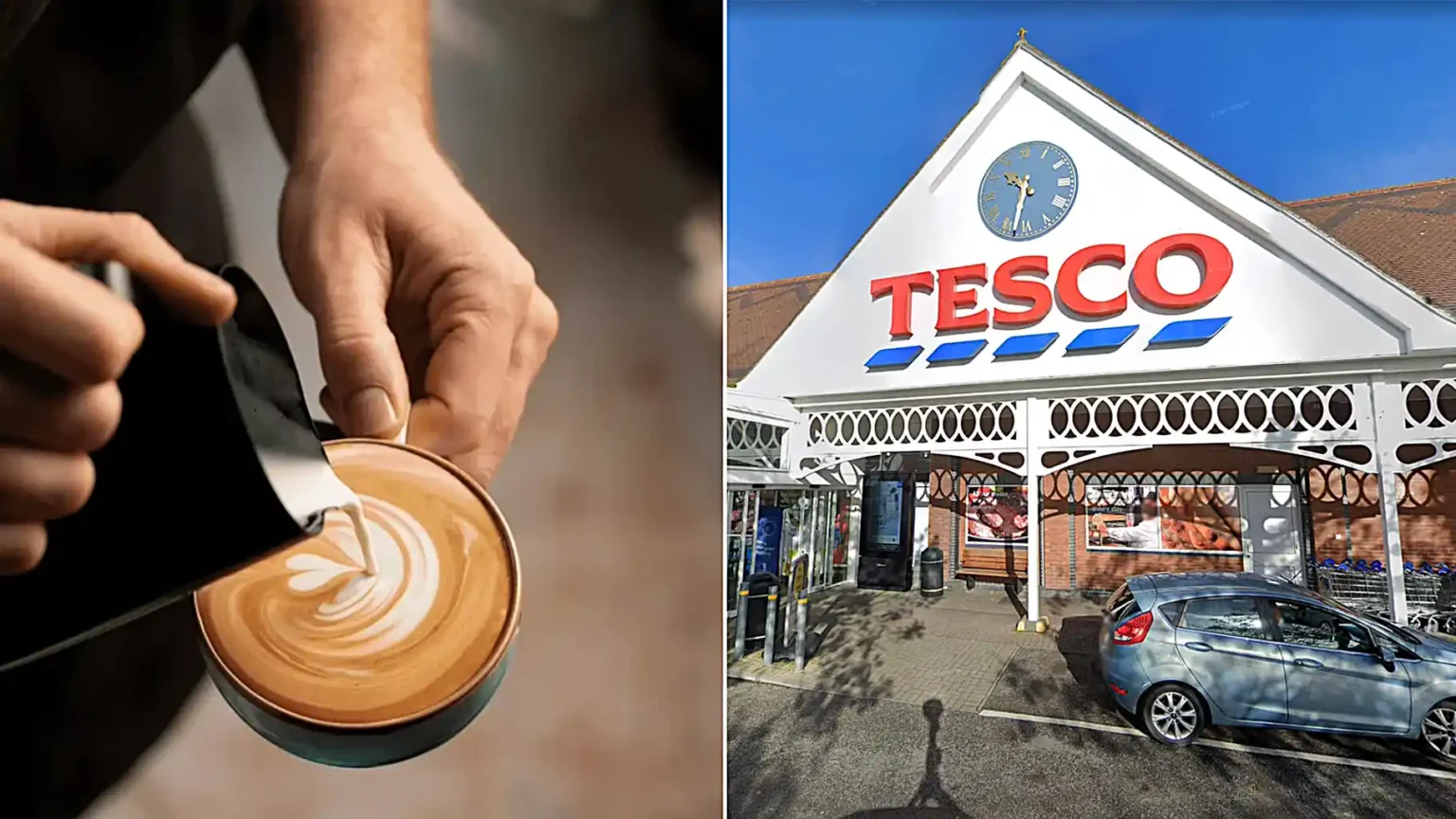 Tesco shoppers can now grab a cafe-style coffee as part of their meal deal thanks to new self-service machines - but only two stores are trialling them for now.
