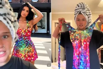 A Shein shopper ordered a dazzling sequin dress for her birthday - but was left stunned when the sparkles arrived simply printed onto flat fabric, going viral online.