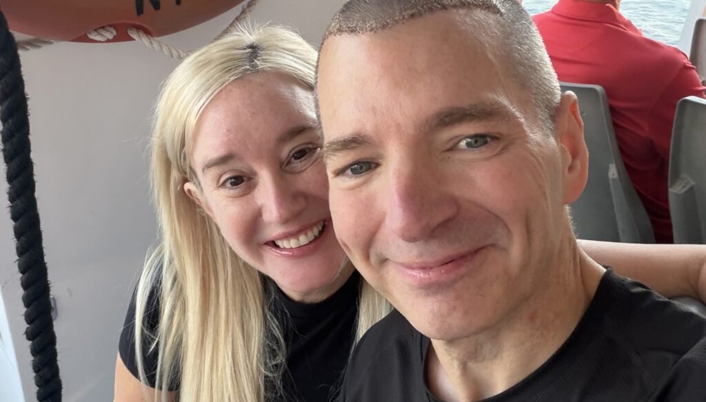 A couple who met and married on a cruise ship now live permanently at sea - spending up to £7,500 a month and not setting foot on land for 900 nights.