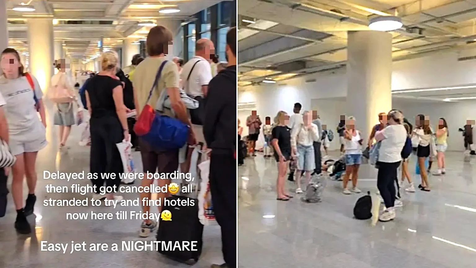 Woman stranded in Turkey for almost a week after easyJet cancelled her flight at the gate - and 150 passengers were sent to a hotel without enough rooms.