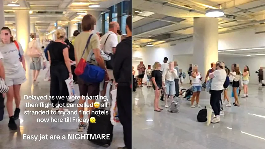 Woman stranded in Turkey for almost a week after easyJet cancelled her flight at the gate - and 150 passengers were sent to a hotel without enough rooms.