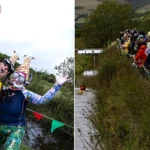 Daredevils dived headfirst into a filthy 120-yard bog as the World Bog Snorkelling Championships hit 40 years - with Emily Hall crowned champ in just 1:27.97.