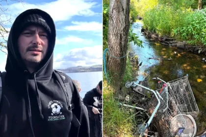A furious plumber fed up with a filthy river has hauled 140 abandoned supermarket trolleys from the water - along with wheelie bins, tyres and even a PlayStation.