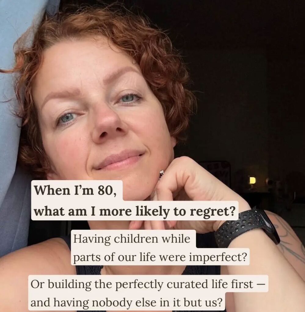 Mum Vineta Senberga had a third baby at 44 while in debt and renting - and says waiting for the 'perfect time' to grow your family means missing the chance altogether.