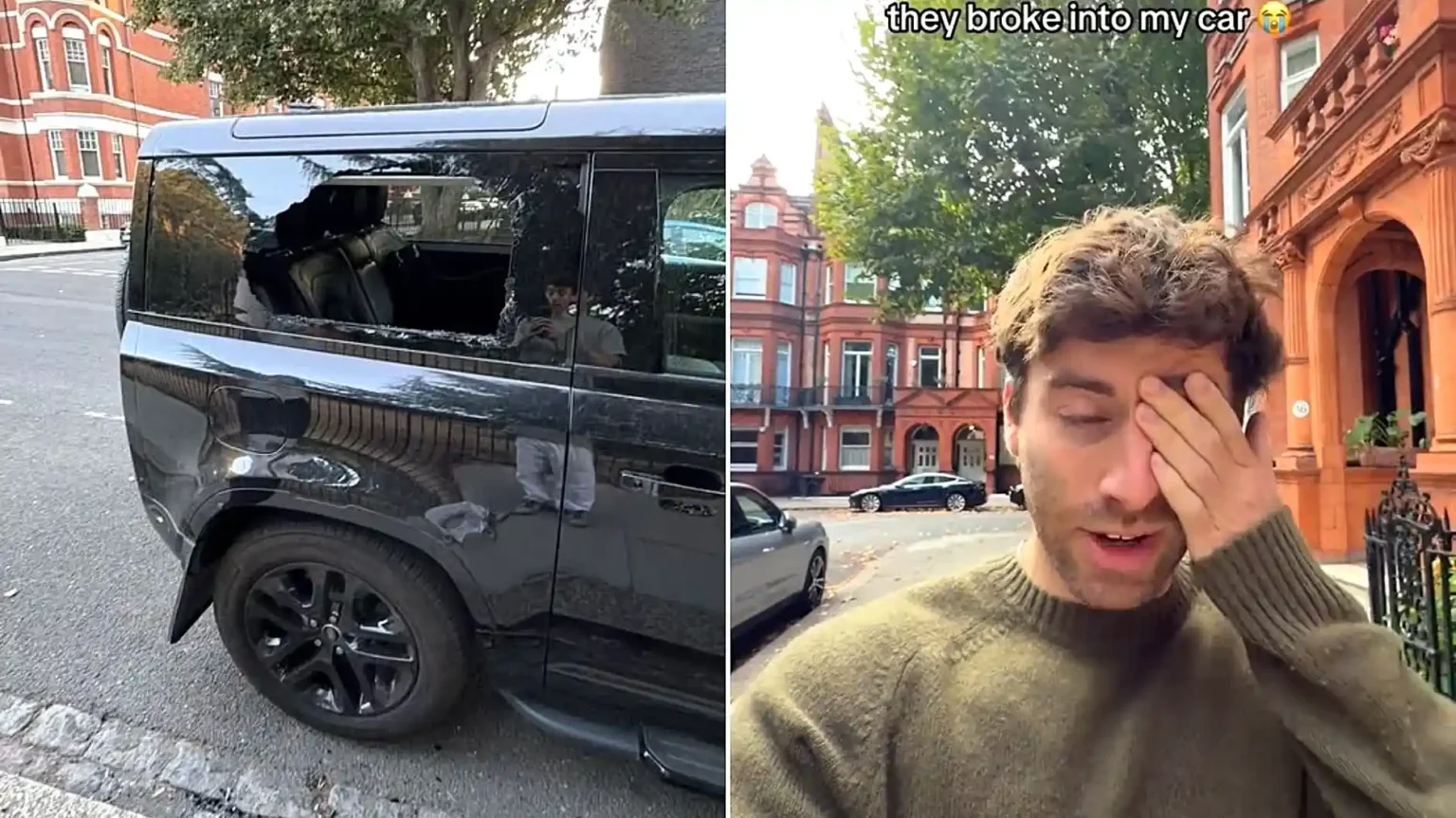 An influencer left his Land Rover Defender for 10 minutes in a nice part of London - and returned to a smashed window and a £2,000 laptop gone.
