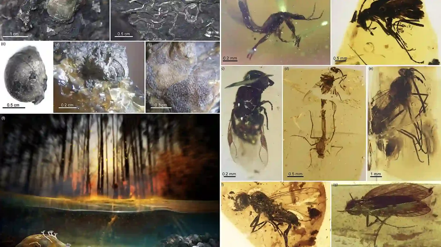 Construction workers accidentally uncovered a 105-million-year-old hoard of rare blue-violet amber packed with more than 1,500 preserved prehistoric creatures.