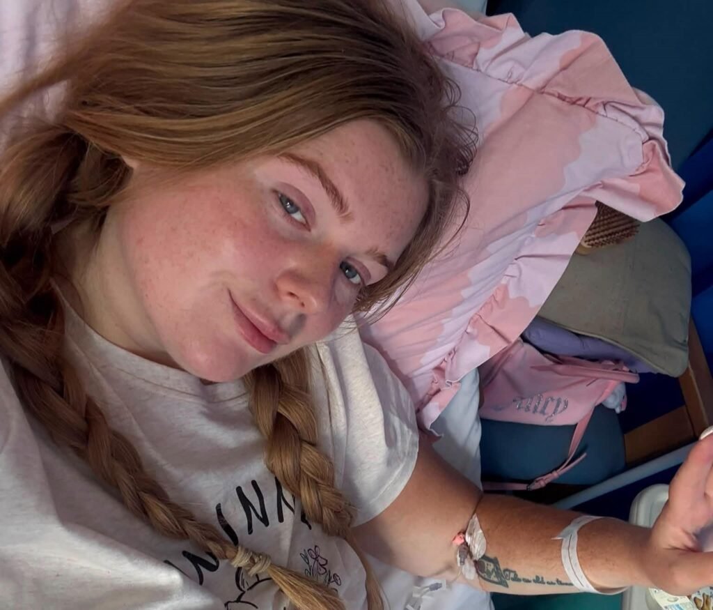 A woman was left fighting for her life with sepsis after shaving her bikini line - an ingrown hair swelled into a rock-hard lump the size of a big phone.