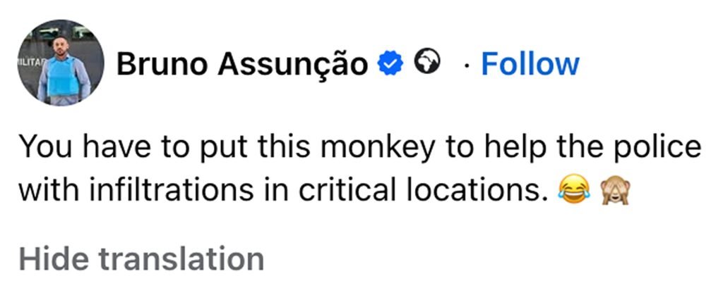 Social media comment on the post of Watch the hilarious moment a monkey grabs a builders' rope and abseils down a Rio tower block - a Mission: Impossible stunt that left viewers in stitches.