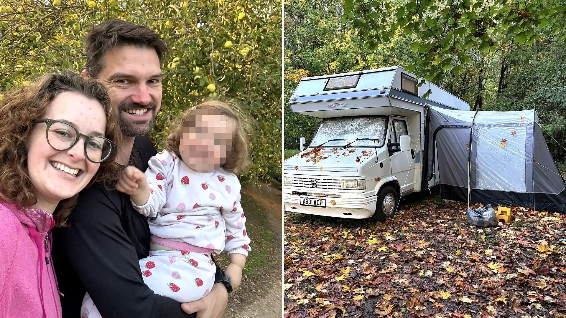 A couple have revealed how they ended up in hidden homelessness for six months with their toddler - living in a motorhome with no shower, toilet or running water.