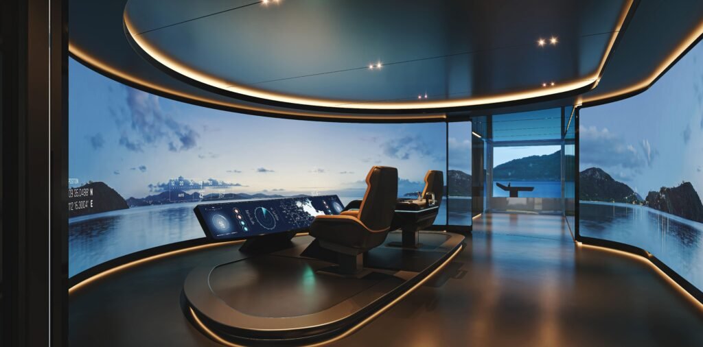 A jaw-dropping superyacht that looks like something from a sci-fi space movie could be the future of luxury at sea - with a suspended glass pool and underwater lounge.